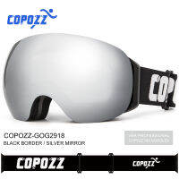 COPOZZ Frameless Ski Goggles With Snow Mask Men Women Snowboard Goggle Magnetic UV400 Eye Protection Anti fog Skiing Glasses