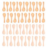 50 Pieces of Small Wooden Spoon Mini Natural Spoon Wood Honey Teaspoon for Kitchen (Mixed Color)