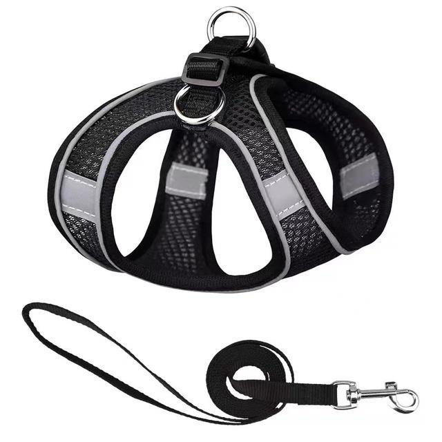 lz-pet-dog-harness-leash-set-breathable-cat-walking-training-reflective-chest-strape-for-small-medium-french-bulldog-accessories