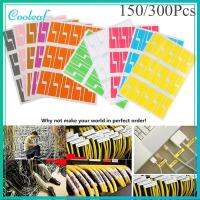 COOLEAF 150/300pcs กาวในตัว กันน้ำ เครือข่าย ลวด ฉลากสายเคเบิล สติ๊กเกอร์ ออแกไนเซอร์ไฟเบอร์ แท็กประจำตัว