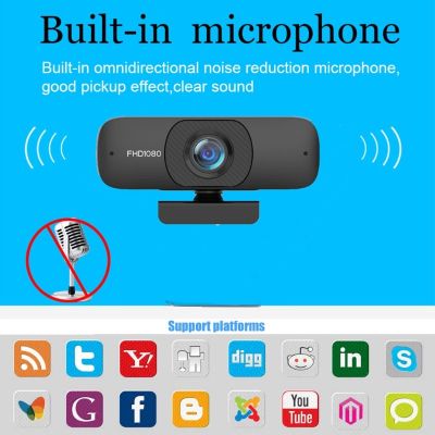 ZZOOI 1080P/2K USB Web Camera for PC Computer Auto for FOCUS Free Drive WebCam for W/ Mic/Cover for Video Recording Online Tea