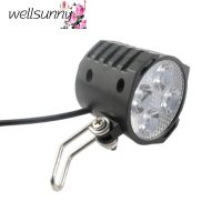 Wellsunny ไฟหน้ารถมอเตอร์ไซค์แบบ Led จักรยานไฟฟ้า12V 24V 36V 48V 60V 72V ไฟจักรยานพร้อมแตรไฟหน้ากันน้ำ