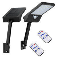 2Pcs 48LED Motion Sensor Solar Wall Light with Remote for Street