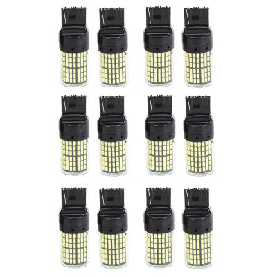 12Pcs Super Bright Canbus T20 7440 W21W Wy21W 144-Smd Reverse Light Turn Signal Light (White Light)