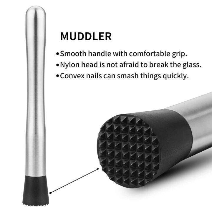 muddler-for-cocktails-10-muddler-and-bar-spoon-cocktail-mixing-spoon-stainless-steel-cocktail-muddler-stirrer-cocktail-spoon-long-handle-bar-accessories-tools-for-mojitos-fruit-drinks