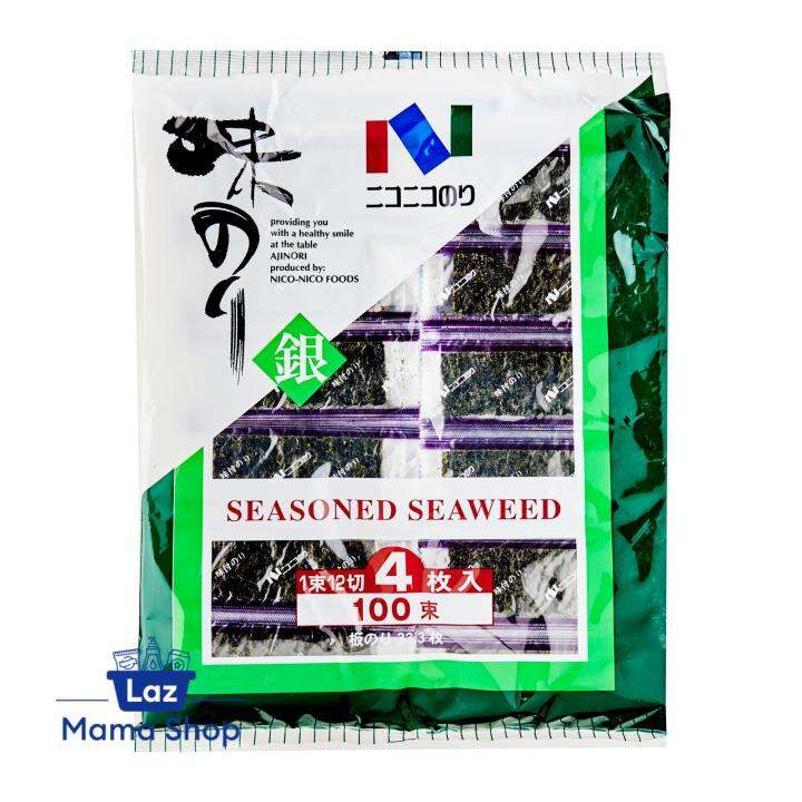 Ajinori Seasoned Japanese Seaweed Snack (100 Packs X 4 Sheets) (Laz