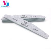 5Pcs/lot Buffer Nail File Moon Polishing 180/180 Double sided Grey Beauty Tool Sandpaper Grit Block Professional Accessory Limes