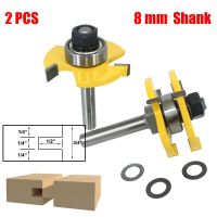 【support】 MULTI DEAL 2 PCS 8Mm Shank &amp; Groove Joint ประกอบ Router Bit ชุด T-Slot Milling Cutter สำหรับงานไม้ตัด Mill Tools