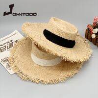 【CC】 New style ladies oversized hat big brim 20cm raffia sun wide beach lady soft straw cap wholesale Dropshipping