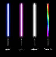 RGB โลหะจับแสง Lightsaber แสงดาบเสียงของเล่นดาบแสงติด Lightsab ดาบเลเซอร์ต่อสู้ส่องสว่างดาบของเล่น