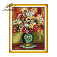 Crossdecor Cross Stitch ชุด Dmc ผ้าฝ้ายชุดรูปแบบดอกไม้ใหม่มาถึง11CT 14CT หัตถกรรม Handmade Diy เย็บปักถักร้อยชุดตกแต่งสำหรับ Sala Wall - Gorgeous แจกัน (2)