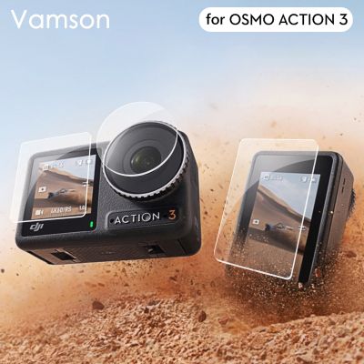 Vamson ปกป้องหน้าจอสำหรับกระจกเทมเปอร์ DJI OSMO Action 3ฟิล์มป้องกันสำหรับอุปกรณ์เสริมกล้อง DJI OSMO Action 3