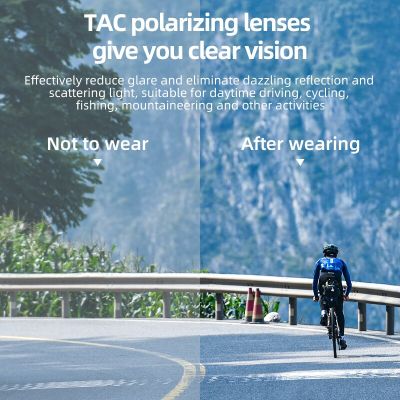 ROCKBROS แว่นตาโพลาไรซ์การเดินป่าการขี่ม้า UV400แว่นตากันแดดสำหรับจักรยานตกปลาจักรยานจักรยานแว่นกันแดดกันลมแว่นตาโฟโตโครมิก