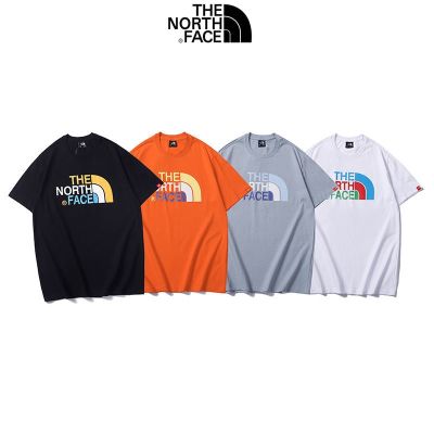 Vs. The North Face เสื้อยืดแขนสั้น,เสื้อตัวตลกวันพักผ่อนผ้าฝ้ายพิมพ์ลายเครื่องประดับป้องกันเสียงดังมีรูปโลโก้หน้าตัวเองตอนเหนือสำหรับฤดูร้อนฤดูร้อนคลาสสิค