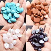 (Leisurely)FLTMRH 13มม. X 18มม. 2ชิ้นขายส่งอัญมณีธรรมชาติหิน Lapis Lazuli รูปไข่ Cabochon Cameo Fit DIY เครื่องประดับทำ