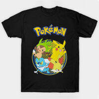 【HOT】ผ้าฝ้ายคอกลมPokemon Mens Pikachu Froakie T Shirt New FTxyfrom S-4XL100%cotton