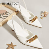 Shark’s tooth Summer new large size pointed thin heel pointed shoes women (size 35-42) JLSX307