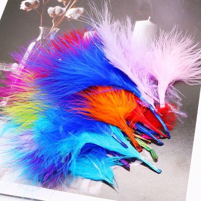 8-12cm Colored Plumas Turkey Marabou Feather Fluffy Wedding Decorations Handicraft Accessories