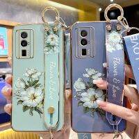 เคสซิลิโคนป้องกัน K60pro Xiaomi K60 Redmi 5G,เคสซิลิโคนสีแดงสายคล้องแทบข้อมือ Por รวมทุกอย่างป้องกันการตกเปลือก K605g นิ่ม RedmiK60ดอกไม้อินเทรนด์สำหรับผู้หญิง