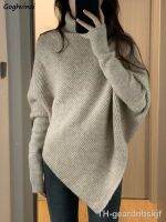 【hot】☾₪✼  Irregular Turtleneck Sweaters Loose Pullovers Knitwear Temperament Sueters Mujer