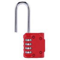 4 Pack Code Padlocks, 4 Digit Long Shackle Resettable Pad Lock for Outdoor Gate, Shed, Fence, Hasp Storage, Gym Locker