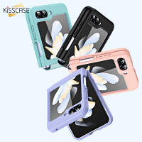 KISSCASE เคสโทรศัพท์บานพับด้านสัมผัสผิวสำหรับ Samsung Galaxy Z Flip 5 5G เคสพับได้ Flip5ฝาครอบป้องกันกันกระแทกเปลือกแฟชั่น