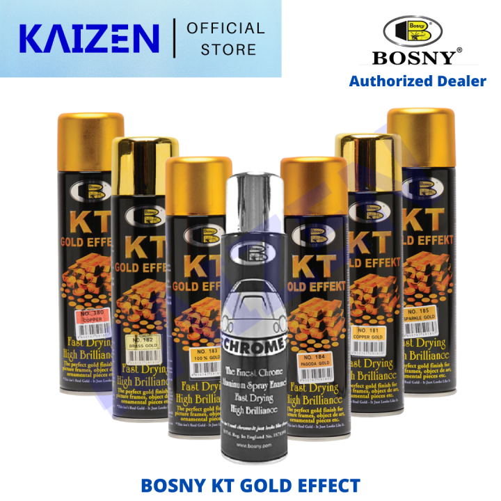 Bosny KT Gold Effect Spray Paint Gold, Metallic Gold, Chrome Lazada PH
