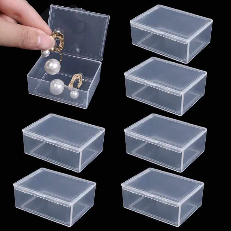 Small Plastic Storage Box Rectangular Transparent 5.5*4.3*2.2cm PP