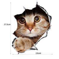 สติกเกอร์อนิเมะสเตอริโอ3d สติกเกอร์รถขนาด13*17ซม. สติกเกอร์จำลองบุคลิกลูกแมวสุนัขสุดสร้างสรรค์อุปกรณ์แต่งรถ
