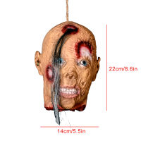 สยองขวัญแขวนย่นหัวผีดิบฮาโลวีนในร่มกลางแจ้งตกแต่งเลือดศพหัวเล่นตลกอุปกรณ์ประกอบฉากบ้านผีสิงพรรคตกแต่ง