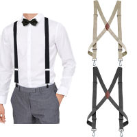 ขายร้อนแฟชั่นปรับ 2.5 ซม.ยืดหยุ่นผู้ชาย Suspenders X ประเภทวงเล็บชาย Unisex หนัง Suspender กางเกงสายคล้อง-VXCB MALL