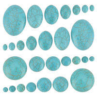 84Pcs 14 Style Synthetic Turquoise Cabochons Dyed 6~40x3~8.5mm 6pcs/style