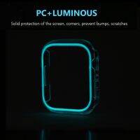 ✺ Luminous Screen Protector do Apple Watch Case 41mm / 45mm PC sztywne etui akcesoria do iWatch 7 41mm / 45mm