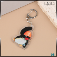 Lasle Pinguin พวงกุญแจตุ๊กตาอะคริลิครูปการ์ตูนน่ารักพวงกุญแจห้อยกระเป๋าของเล่นน่ารักของตกแต่งกระเป๋านักเรียนของขวัญพวงกุญแจตลก