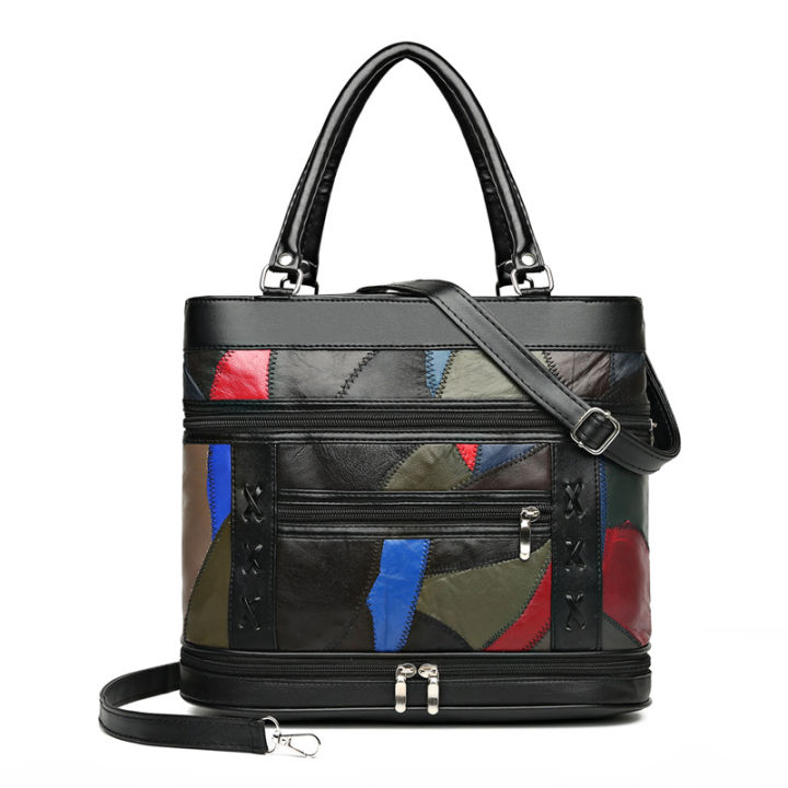 mothers-bag-2023-new-european-and-american-retro-patchwork-womens-bag-large-capacity-shoulder-crossbody-travel-portable-contrast-color-bag-2023