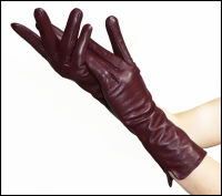 Leather Gloves Womens Sheepskin Mid-length Plus Velvet Thickened Winter Warmth Color Touch screen Authentic 2021 New style