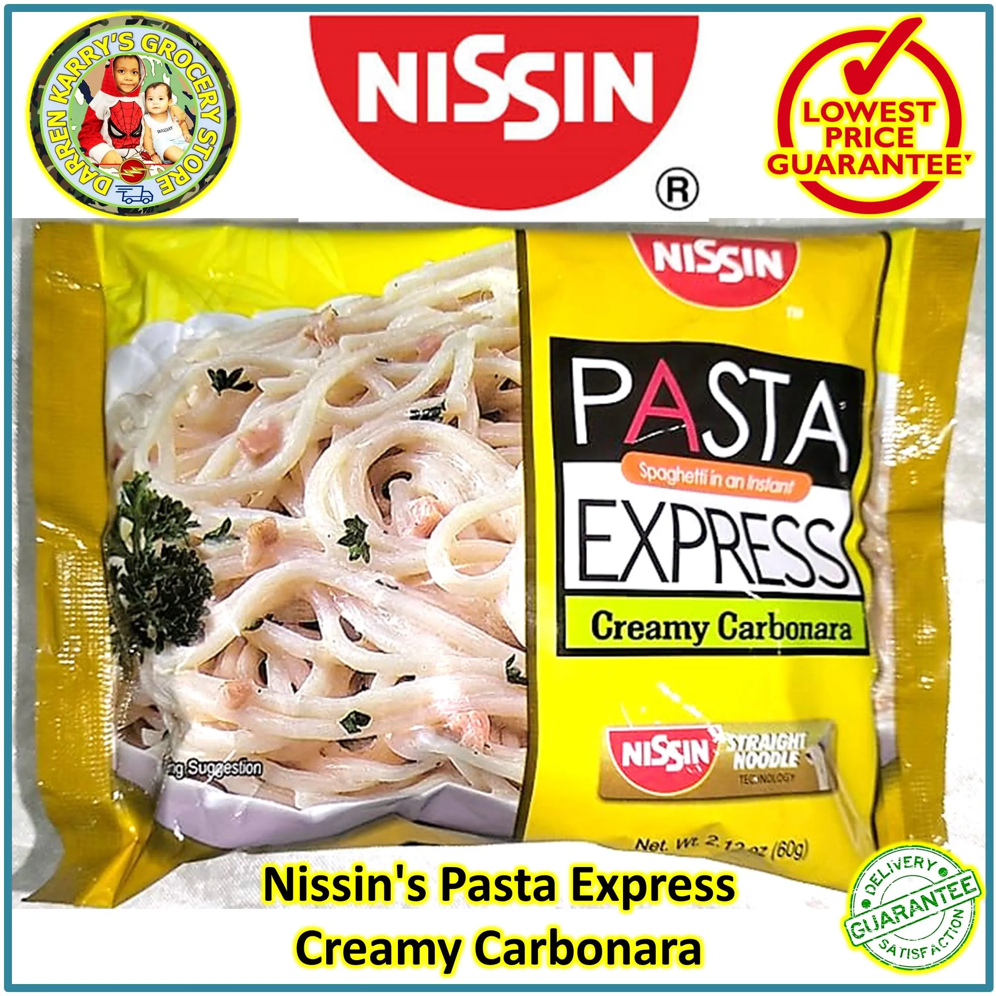 Nissin's Pasta Express Creamy Carbonara 60 gm x 1 pc Nissin Straight  Instant Noodles from Darren Karry's Grocery Store * Groceries / Food  Staples & Cooking Essentials / Noodles & Vermicelli /