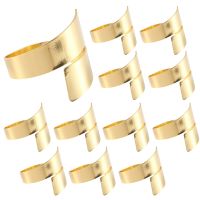 12Pcs Rose Gold Metal Table Decor Napkin Ring Holder Spring for Wedding Setting Easter Dinner