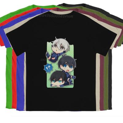 Men Chibi T-shirts BLUE LOCK Isagi Yoichi Anime Cotton Kawaii Clothes Fashion Men T Shirts Summer Tops Tees Christmas T-Shirt