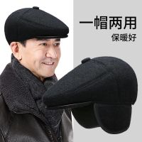 [COD] Old man hat middle-aged and elderly mens winter grandpa dad day ear protection warm forward cap scarf