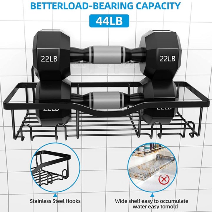 5-pack-strong-adhesive-shower-organizer-shelf-soap-dish-holders-with-hooks-rustproof-wall-mounted-shower-shelves