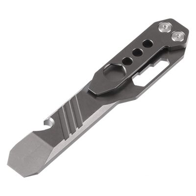 Multi-Functional Titanium Pry Bar,Pocket Pry Bar Screwdriver,Bottle Opener Outdoor Tool Wrench. (Stone Washed Gray)