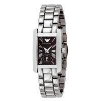 นาฬิกาผู้หญิง Emporio Armani Silver Stainless Steel Quartz with Black Dial Ladies Watch AR0170