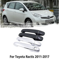 สำหรับโตโยต้า Ractis Verso-S พื้นที่ Verso Subaru Trezia 2011 ~ 2017คาร์บอนไฟเบอร์โครเมี่ยมมือจับประตูปกอุปกรณ์เสริมในรถยนต์สติกเกอร์