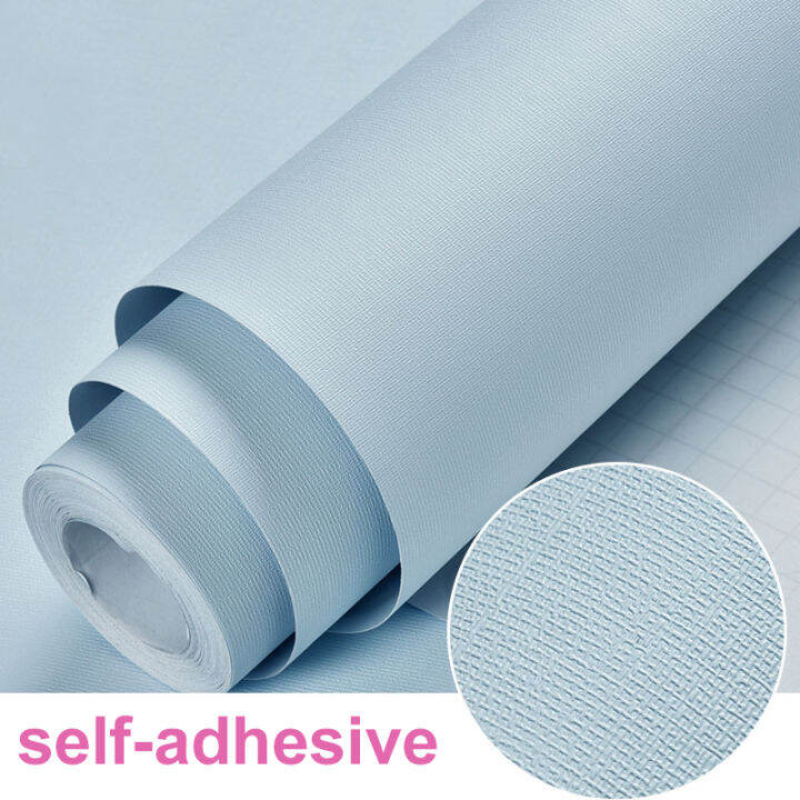 HM Wallpaper plain blue wall sticker selfadhesive home wll decor for