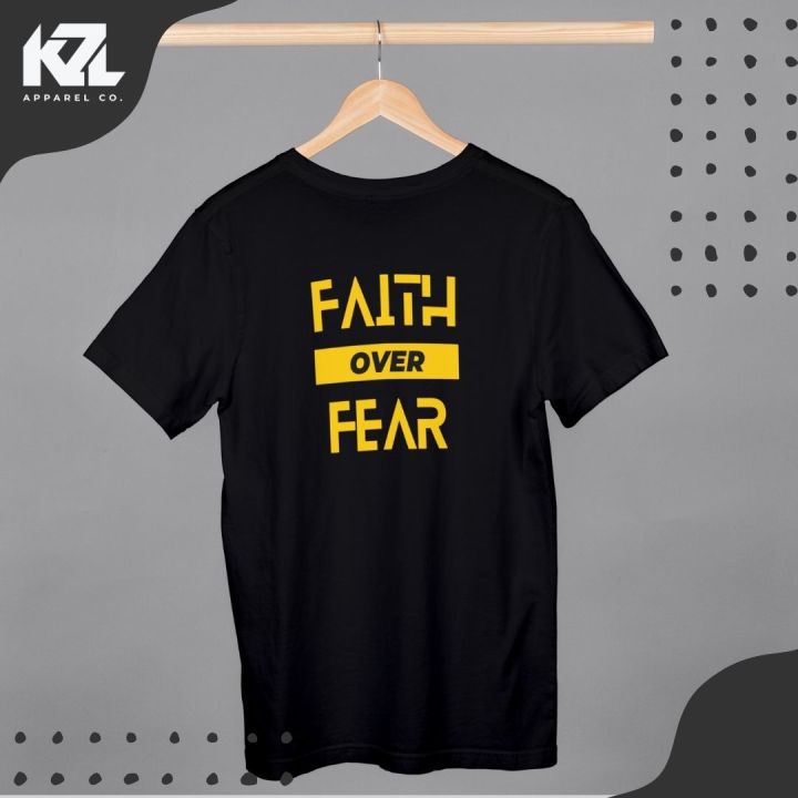 KZL Defiant Strength Faith over Fear Empowerment Black Shirt Minimalist ...