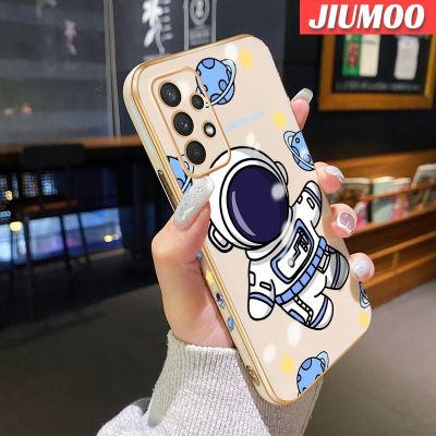 JIUMOO เคสปลอกสำหรับ Samsung Galaxy A32 5G A32 4G M32 5G เคสการ์ตูนแฟชั่นนักบินอวกาศสุดหรูบางเคสโทรศัพท์ซิลิโคนลายด้านข้างสุดสร้างสรรค์เคสนิ่มคลุมทั้งหมดเคสป้องกันทนแรงกระแทกกล้อง
