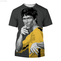 2023 NEW Short Sleeved Casual T-shirt, Celebrity Print, Bruce Lee Kung Fu, Mens Summer Popular T-shirt, Oversized Fashion Trend, Mens Clothing fashion