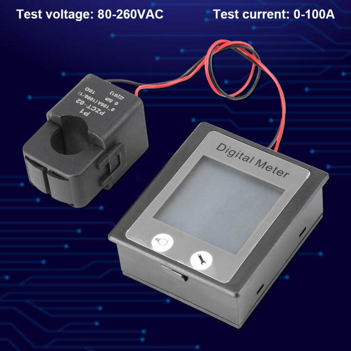 PEACEFAIR จอแสดงผลดิจิตอล100A STN AC 80-260V 3 In 1มัลติฟังก์ชั่น ...