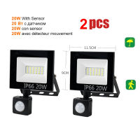 2ชิ้น220โวลต์10-100วัตต์ LED FloodLight ปอตไลท์ภายนอกถนนผนังสะท้อนไฟ LED โคมไฟ PIR Motion Sensor สวนไฟกลางคืน S